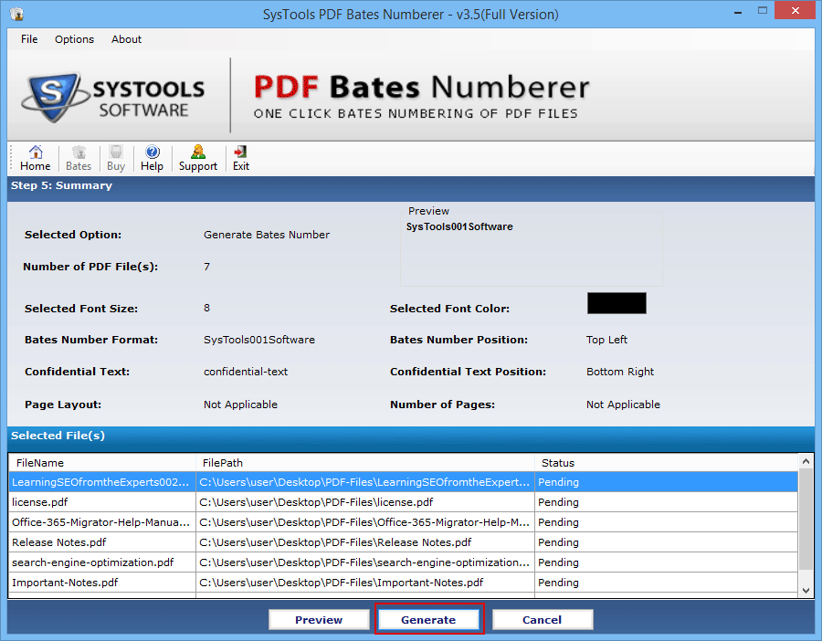 PDF Page Numberer screenshot