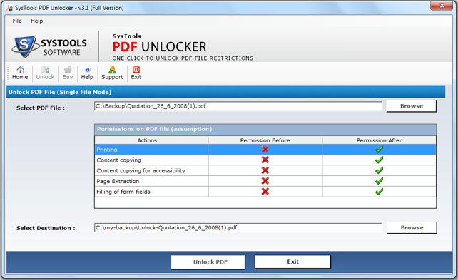 Windows 7 Best PDF Unlocker Tool 3.2 full