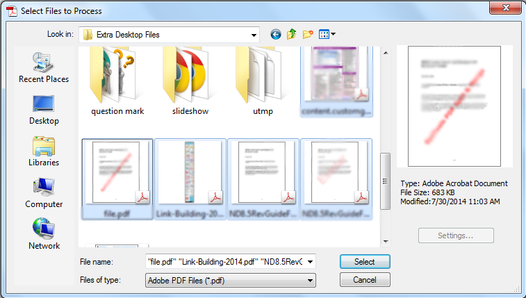 select files