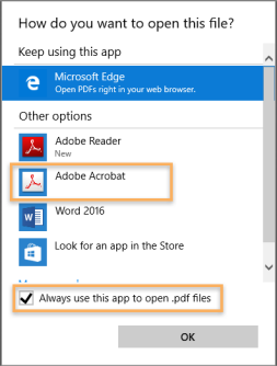 Adobe Reader as default