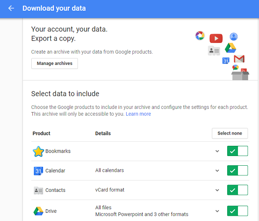  google takeout transfer backup