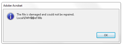 pdf file is damaged and cannot be repaired