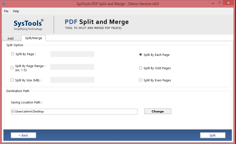 using settings to split pdfs